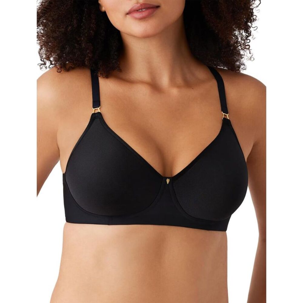 Wacoal Womens Simply Done Seamless Wire Free T-Shirt Bra 34DDD Black 856393 NWT
